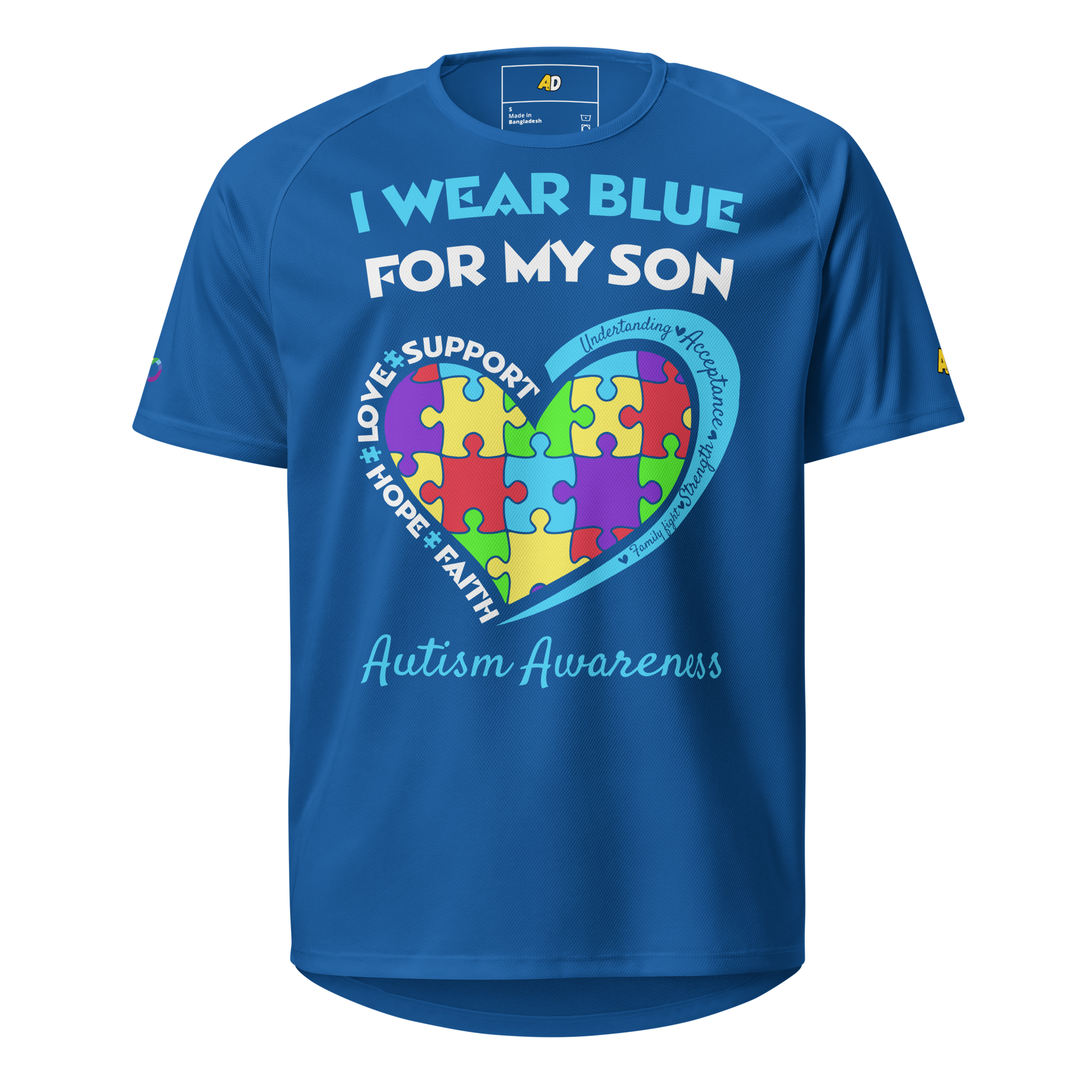 I Wear Blue for my Son AD Autism Awareness sports jersey